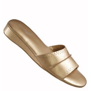 GoldToe Slide Slipper Gold shoe slip-on size 7 &10